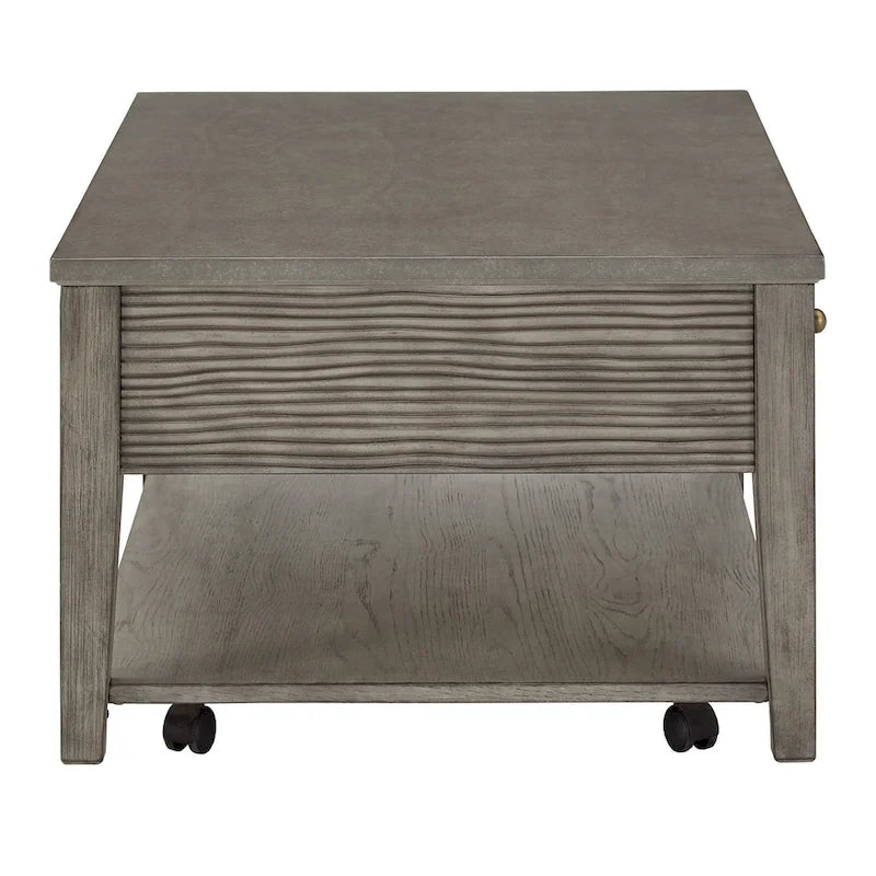 Table en fibrociment gris rétro avec étagère