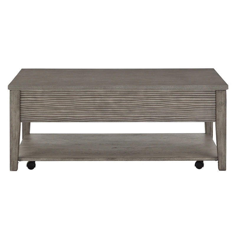 Table en fibrociment gris rétro avec étagère