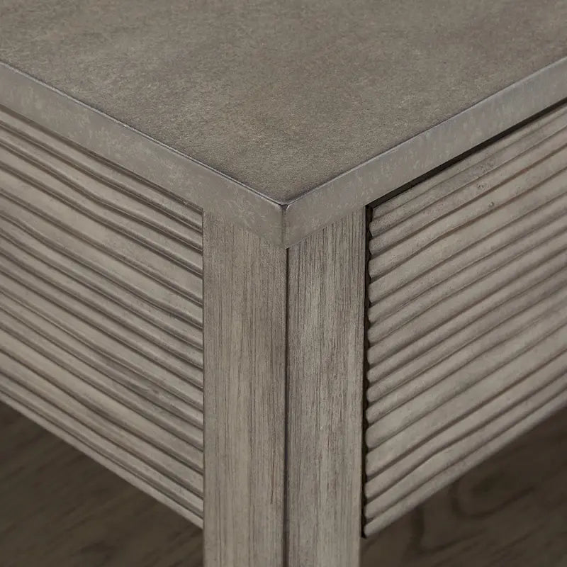 Table en fibrociment gris rétro avec étagère