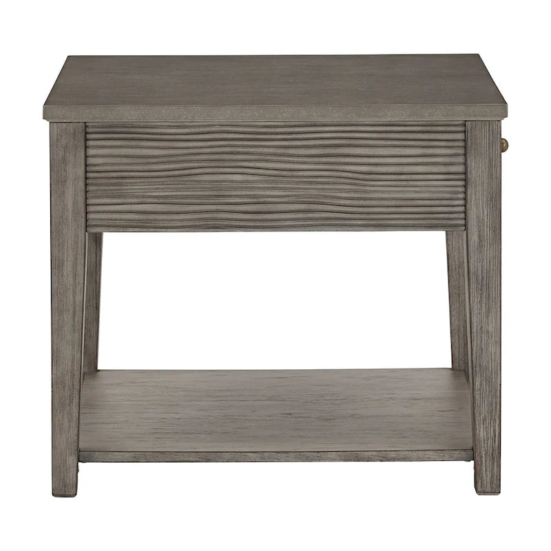 Table en fibrociment gris rétro avec étagère