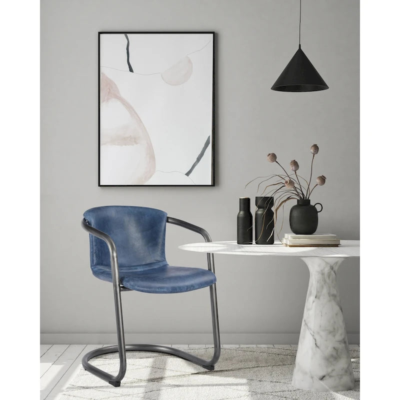 Chaises de salle à manger modernes en cuir véritable, deux chaises par ensemble
