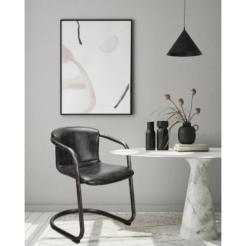 Chaises de salle à manger modernes en cuir véritable, deux chaises par ensemble