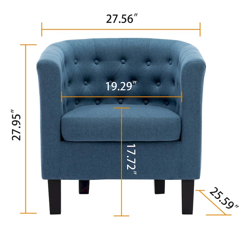 Fauteuil club capitonné en tissu