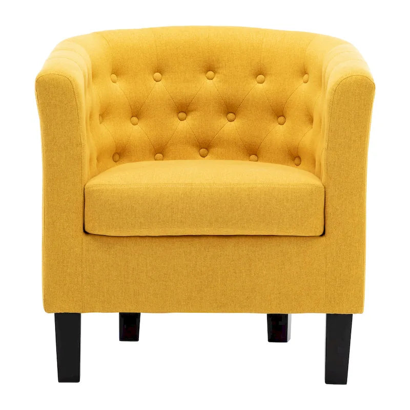 Fauteuil club capitonné en tissu
