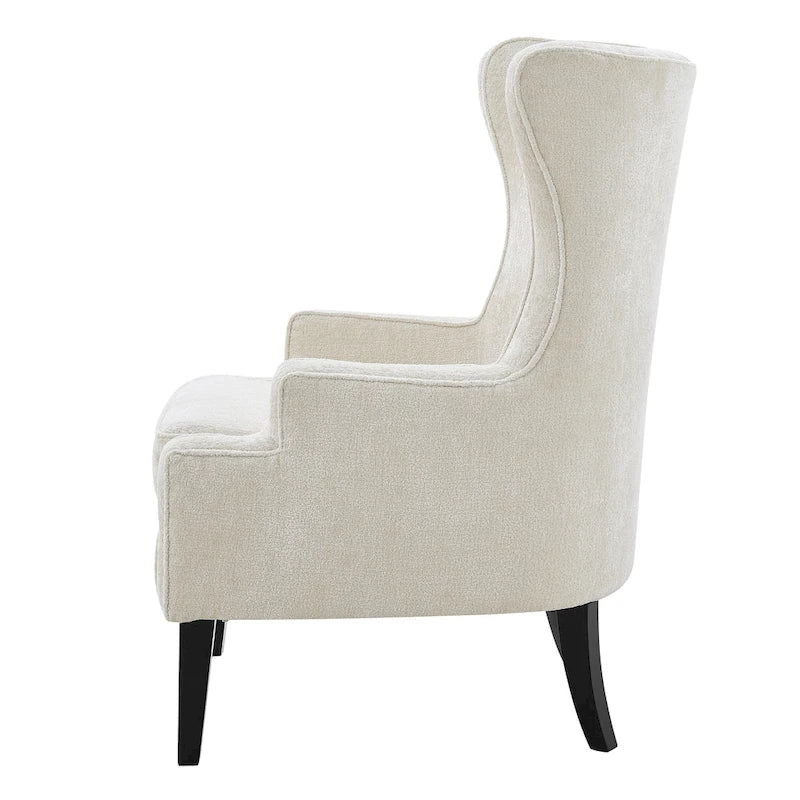 Fauteuil à accoudoirs d'appoint en tissu avec oreilles