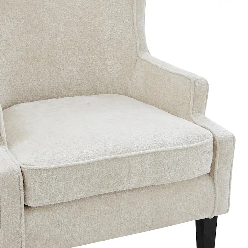 Fauteuil à accoudoirs d'appoint en tissu avec oreilles