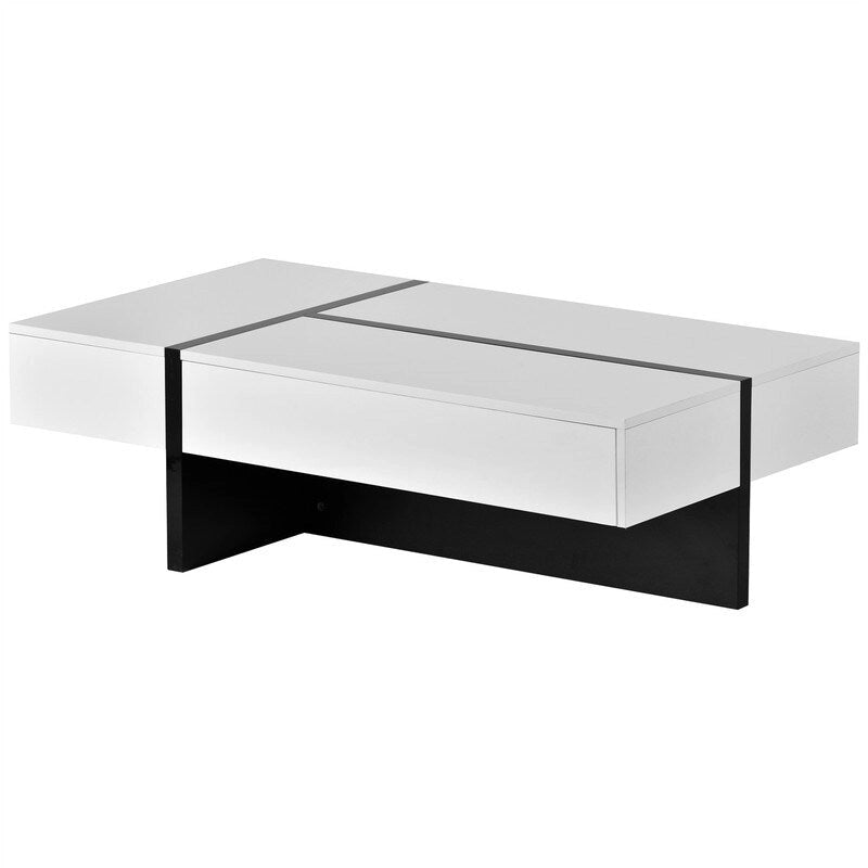 Table basse moderne à surface très brillante
