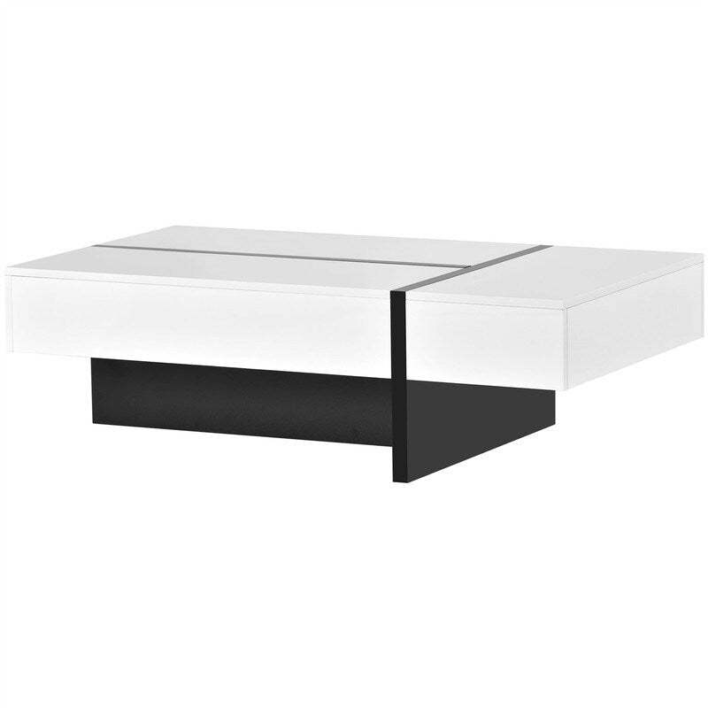 Table basse moderne à surface très brillante