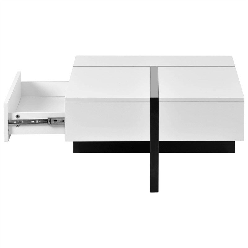 Table basse moderne à surface très brillante
