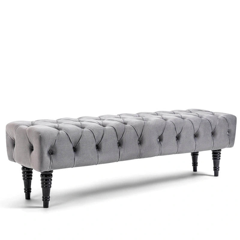 Banc d'entrée décoratif avec repose-pieds capitonné doux
