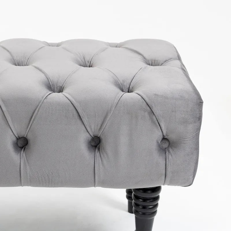Banc d'entrée décoratif avec repose-pieds capitonné doux