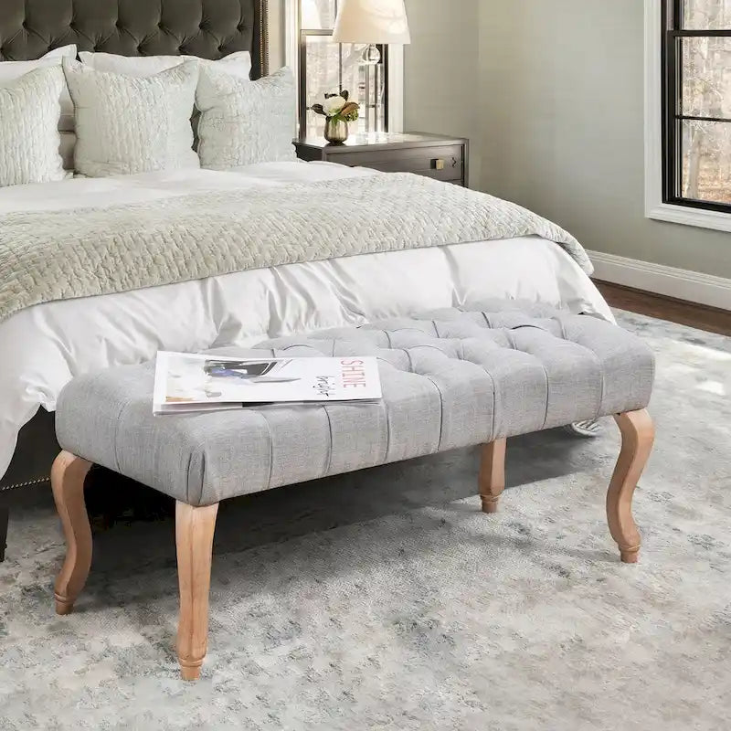 Banc d'entrée décoratif avec repose-pieds capitonné doux