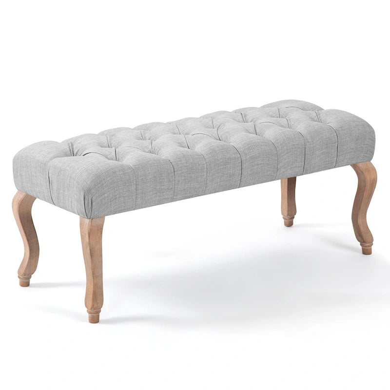 Banc d'entrée décoratif avec repose-pieds capitonné doux