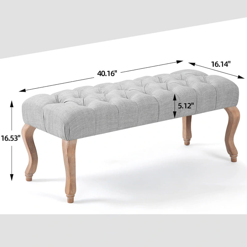 Banc d'entrée décoratif avec repose-pieds capitonné doux