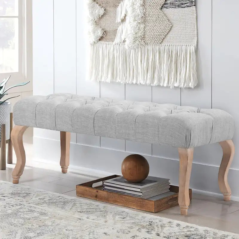 Banc d'entrée décoratif avec repose-pieds capitonné doux