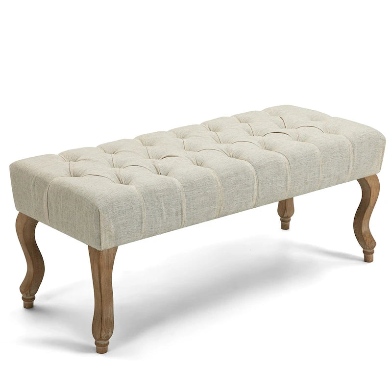 Banc d'entrée décoratif avec repose-pieds capitonné doux