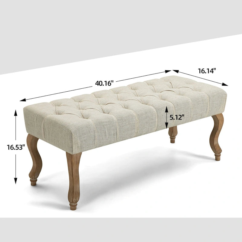 Banc d'entrée décoratif avec repose-pieds capitonné doux