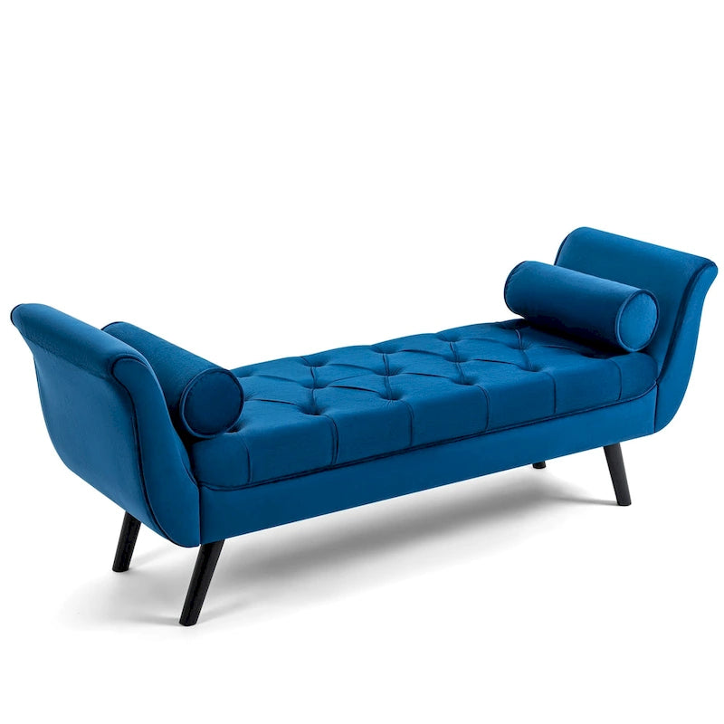 Banc d'entrée décoratif avec repose-pieds capitonné doux