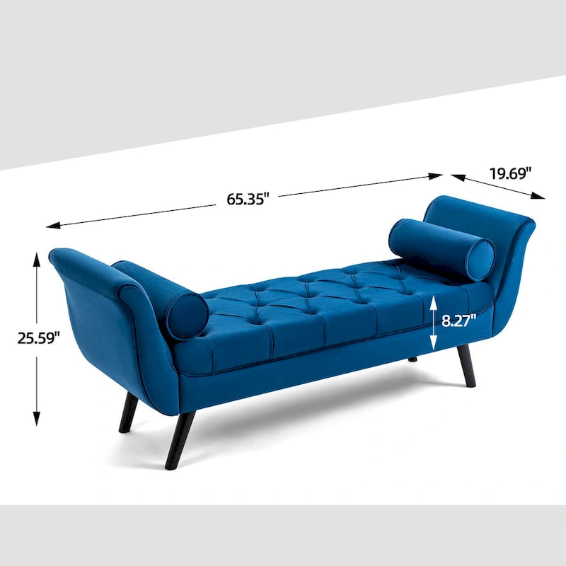 Banc d'entrée décoratif avec repose-pieds capitonné doux