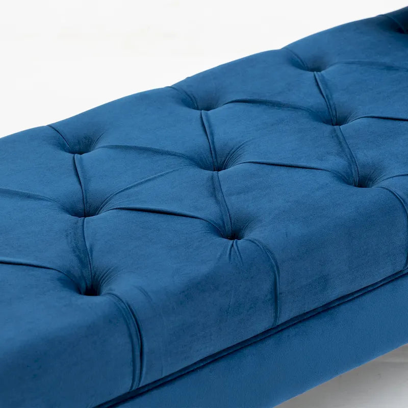 Banc d'entrée décoratif avec repose-pieds capitonné doux