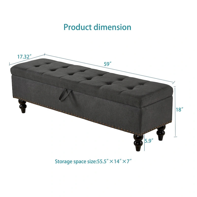 Banc de lit Ottoman avec rangement