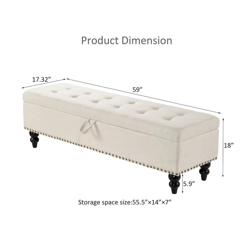 Banc de lit Ottoman avec rangement