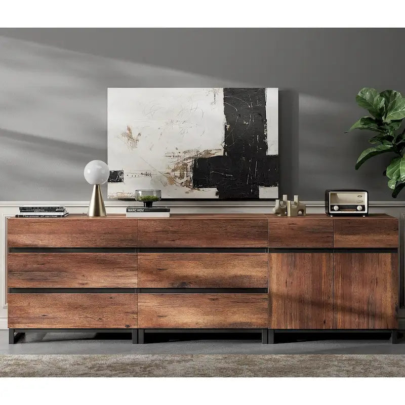 Armoire de rangement, meuble d'appoint moderne trois-en-un