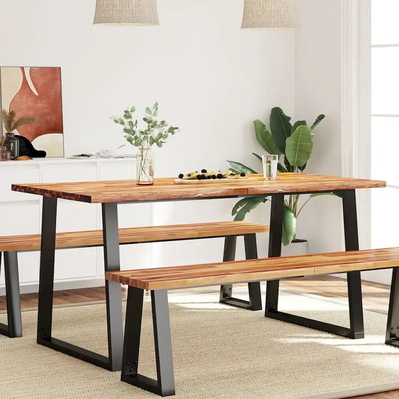 Table de salle à manger en bois d'acacia massif