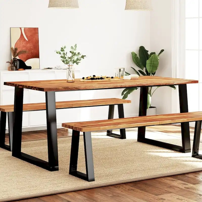 Table de salle à manger en bois d'acacia massif