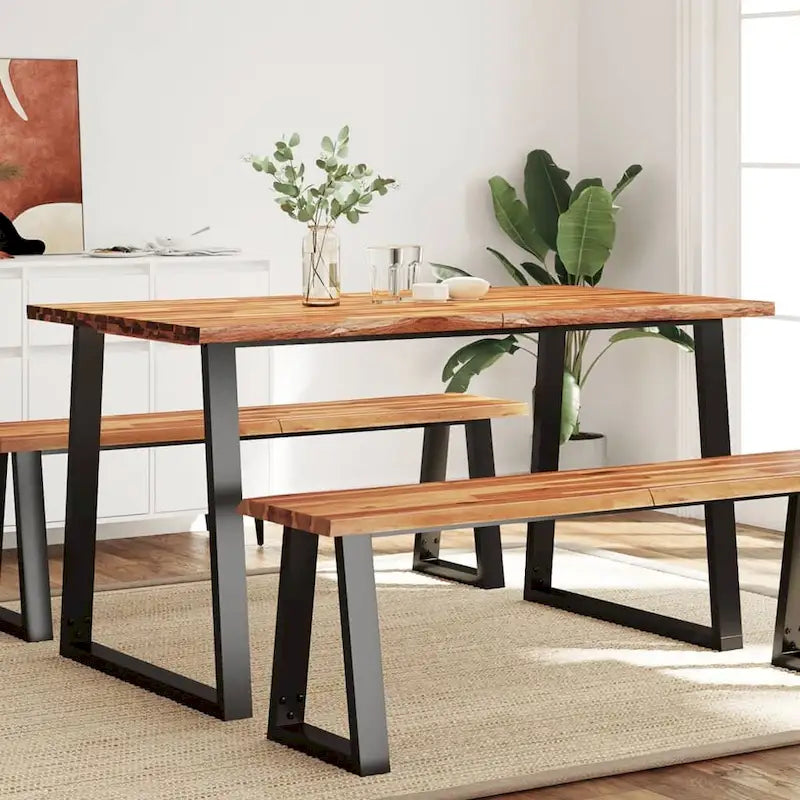 Table de salle à manger en bois d'acacia massif