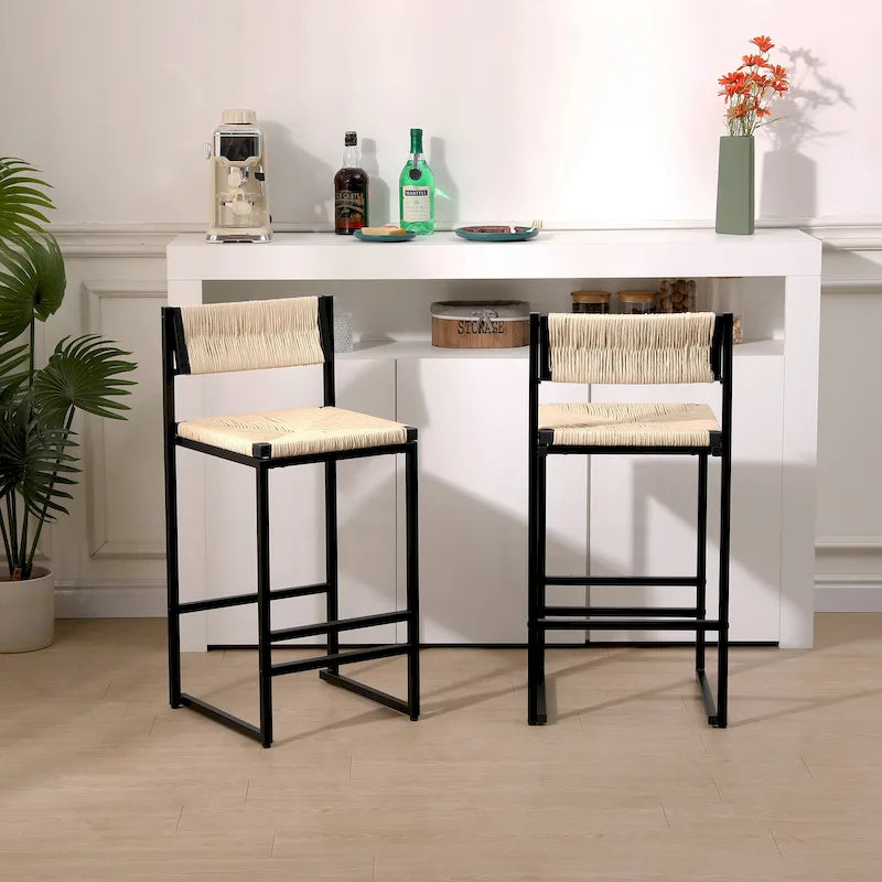 Chaises de salle à manger/tabourets de bar en corde de papier tressée