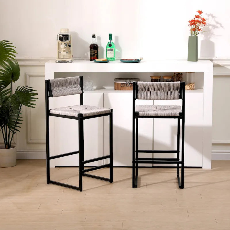 Chaises de salle à manger/tabourets de bar en corde de papier tressée