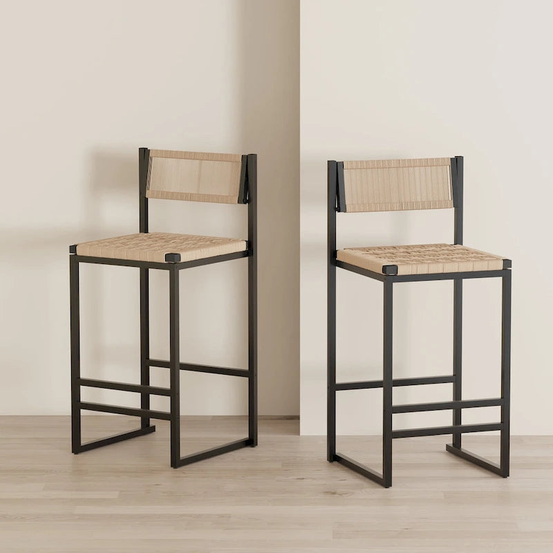 Chaises de salle à manger/tabourets de bar en corde de papier tressée