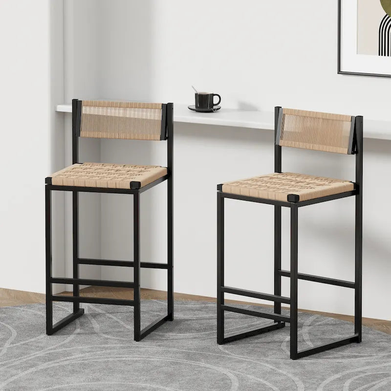 Chaises de salle à manger/tabourets de bar en corde de papier tressée