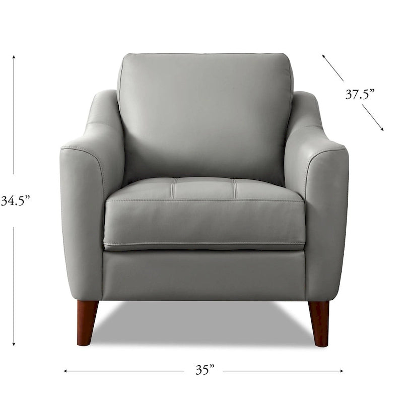 Chaise en cuir de vachette pleine fleur avec mousse à mémoire de forme et ressorts