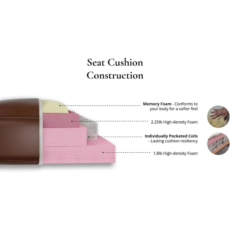 Chaise en cuir de vachette pleine fleur avec mousse à mémoire de forme et ressorts