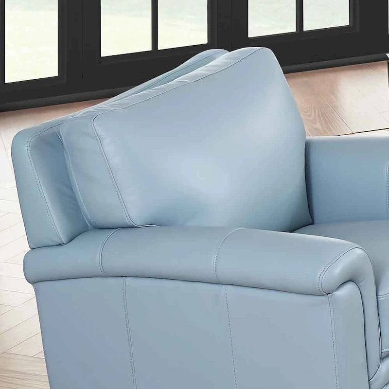 Chaise en cuir de vachette pleine fleur avec mousse à mémoire de forme et ressorts