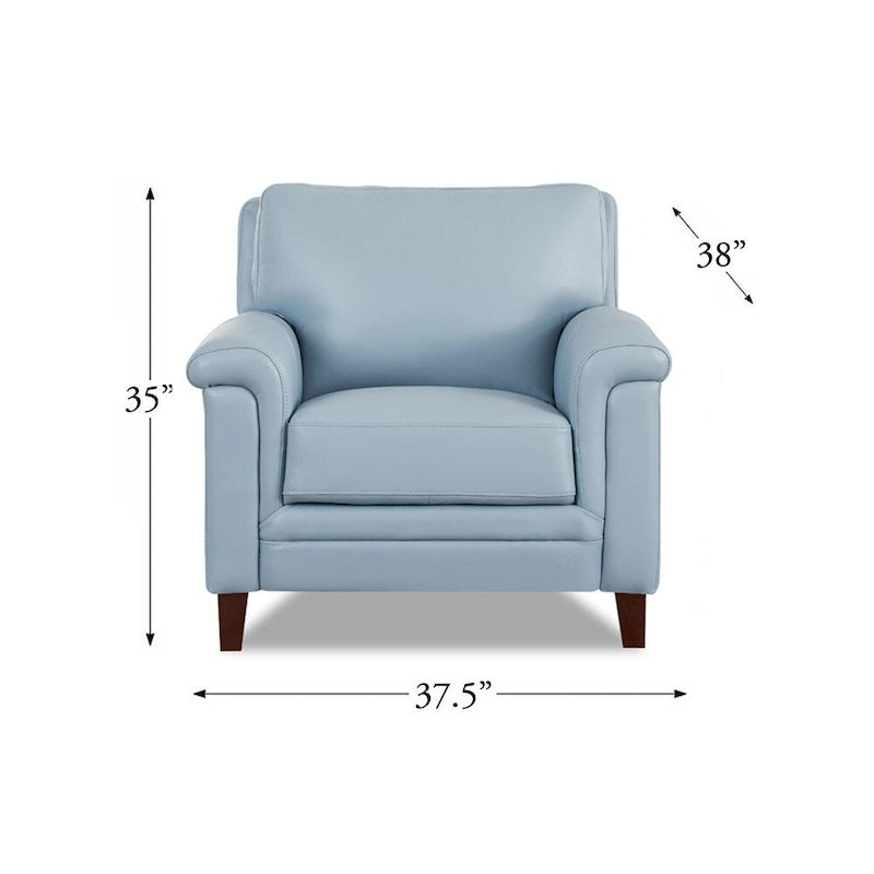 Chaise en cuir de vachette pleine fleur avec mousse à mémoire de forme et ressorts