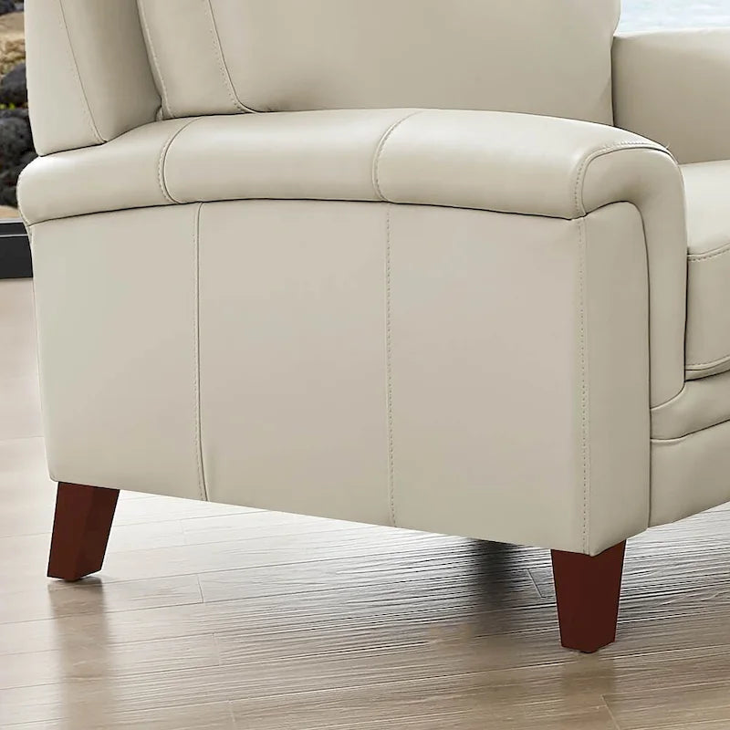 Chaise en cuir de vachette pleine fleur avec mousse à mémoire de forme et ressorts