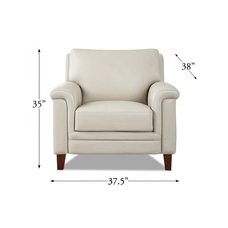 Chaise en cuir de vachette pleine fleur avec mousse à mémoire de forme et ressorts