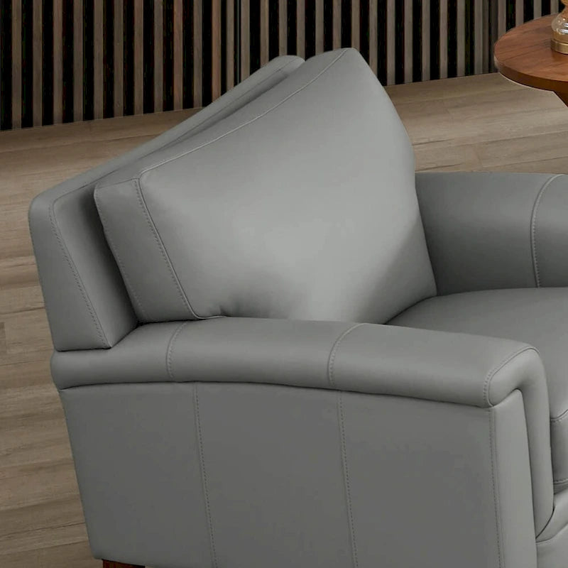 Chaise en cuir de vachette pleine fleur avec mousse à mémoire de forme et ressorts