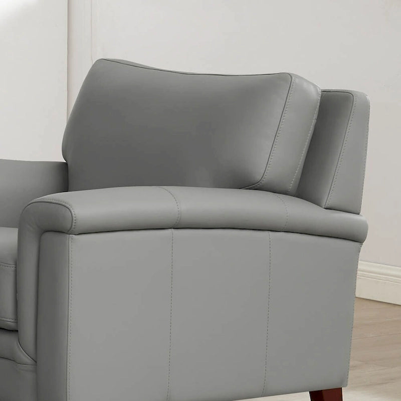 Chaise en cuir de vachette pleine fleur avec mousse à mémoire de forme et ressorts