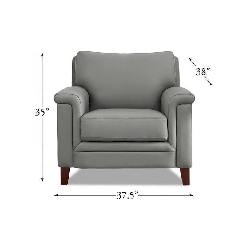 Chaise en cuir de vachette pleine fleur avec mousse à mémoire de forme et ressorts